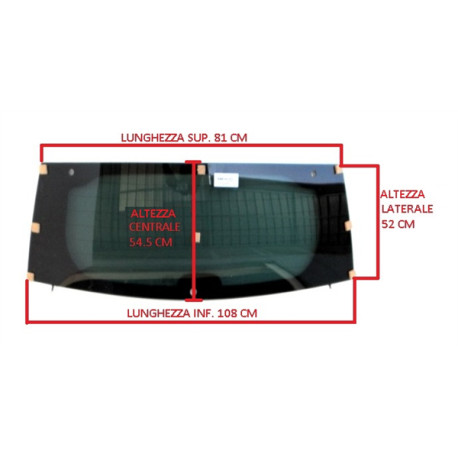 7AE114XD HEATED TINTED REAR WINDSCREEN / CAR WINDOW AIXAM CROSSLINE